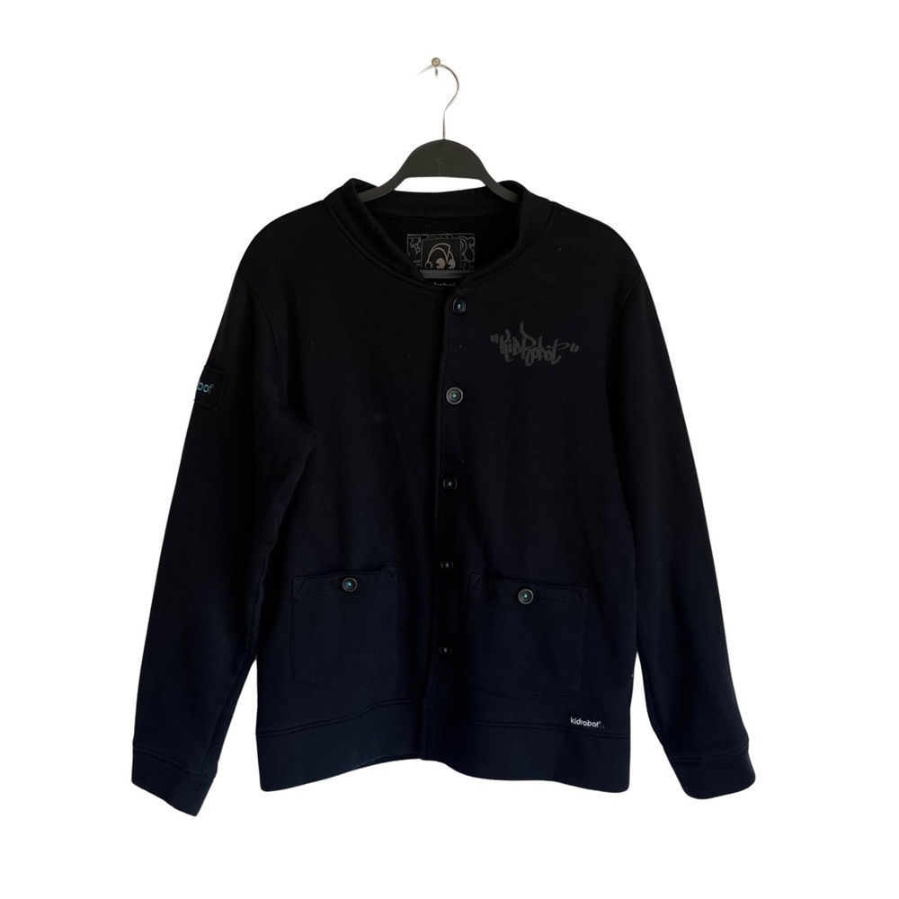 kid robot black graphic cardigan size M